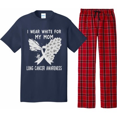 Funny I Wear White Ribbon Lung Cancer Awareness Pajama Set