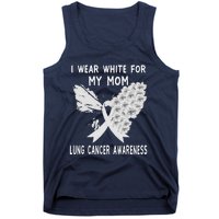 Funny I Wear White Ribbon Lung Cancer Awareness Tank Top