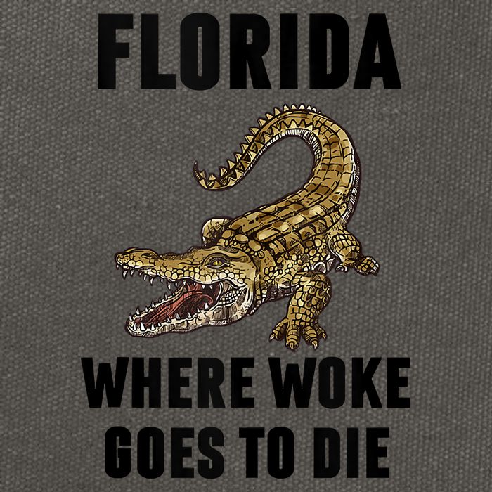Florida Is Where Woke Goes To Die Funny Shirt Cotton Canvas Backpack