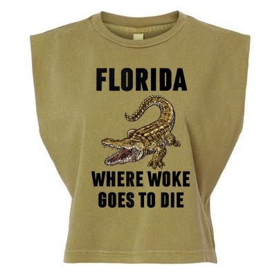 Florida Is Where Woke Goes To Die Funny Shirt Garment-Dyed Women's Muscle Tee