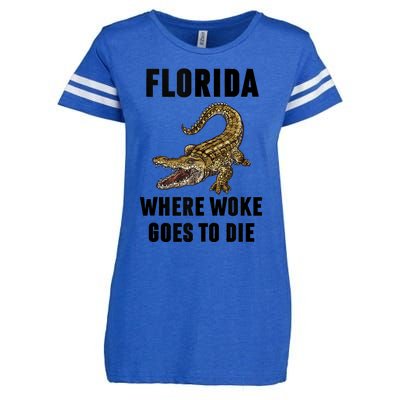 Florida Is Where Woke Goes To Die Funny Shirt Enza Ladies Jersey Football T-Shirt