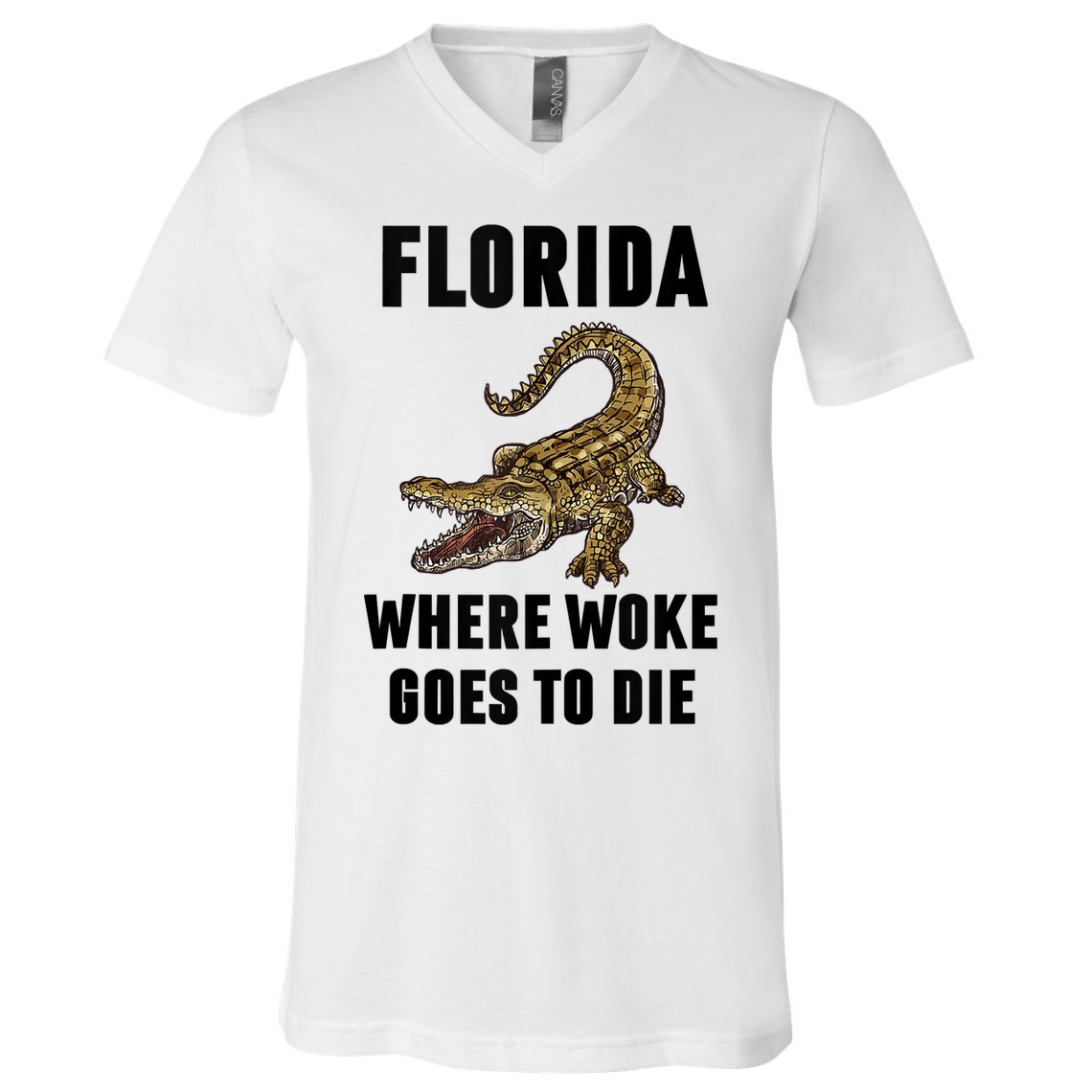 Florida Is Where Woke Goes To Die Funny Shirt V-Neck T-Shirt