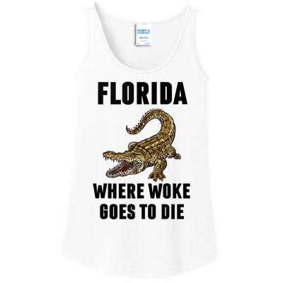 Florida Is Where Woke Goes To Die Funny Shirt Ladies Essential Tank