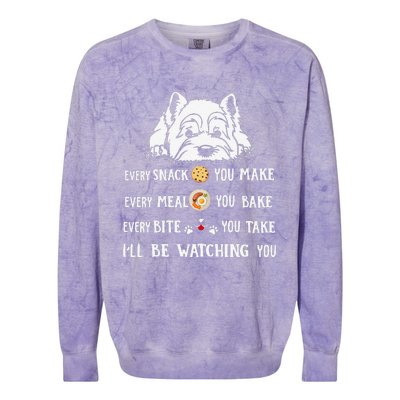 Funny I Will Be Watching You Westie Apparel For Dog Owners Colorblast Crewneck Sweatshirt