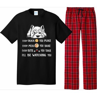 Funny I Will Be Watching You Westie Apparel For Dog Owners Pajama Set