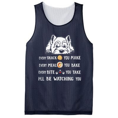 Funny I Will Be Watching You Westie Apparel For Dog Owners Mesh Reversible Basketball Jersey Tank