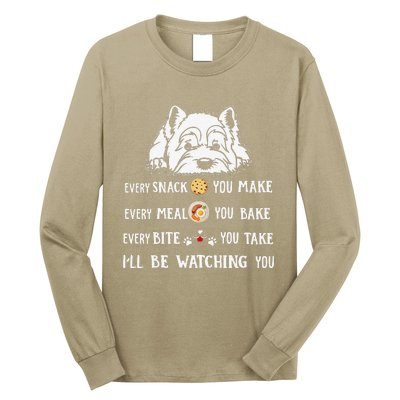 Funny I Will Be Watching You Westie Apparel For Dog Owners Long Sleeve Shirt