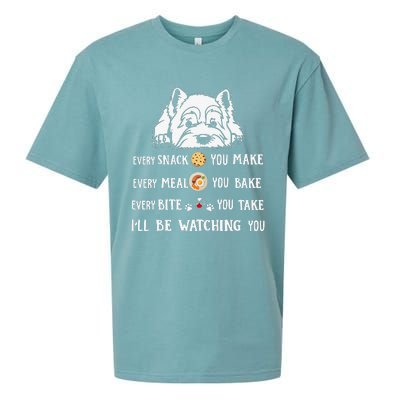 Funny I Will Be Watching You Westie Apparel For Dog Owners Sueded Cloud Jersey T-Shirt