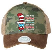 Funny I Will Drink Coffee Here Or There Everywhere Legacy Tie Dye Trucker Hat