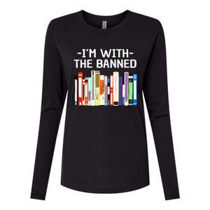 Funny I'm With The Banned Art Read Banned Books  Womens Cotton Relaxed Long Sleeve T-Shirt