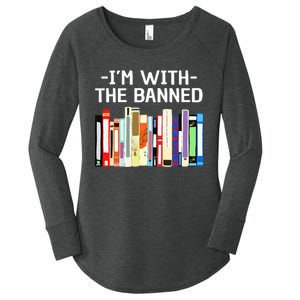 Funny I'm With The Banned Art Read Banned Books  Women's Perfect Tri Tunic Long Sleeve Shirt