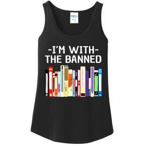 Funny I'm With The Banned Art Read Banned Books  Ladies Essential Tank