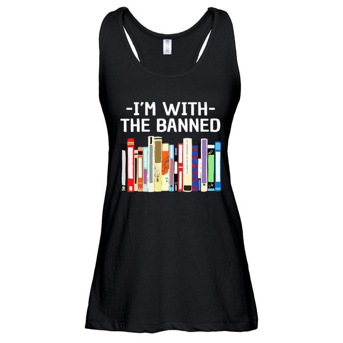 Funny I'm With The Banned Art Read Banned Books  Ladies Essential Flowy Tank