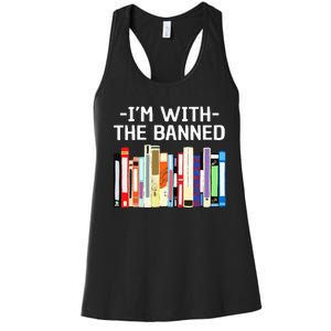 Funny I'm With The Banned Art Read Banned Books  Women's Racerback Tank