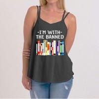 Funny I'm With The Banned Art Read Banned Books  Women's Strappy Tank