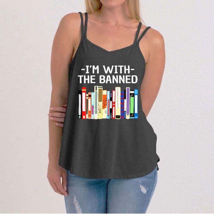 Funny I'm With The Banned Art Read Banned Books  Women's Strappy Tank