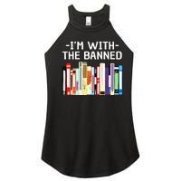 Funny I'm With The Banned Art Read Banned Books  Women's Perfect Tri Rocker Tank