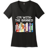 Funny I'm With The Banned Art Read Banned Books  Women's V-Neck T-Shirt