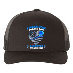 Funny I Wear Blue For My Son Diabetes Awareness Blue Ribbon  Yupoong Adult 5-Panel Trucker Hat