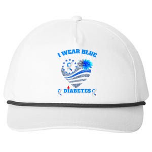 Funny I Wear Blue For My Son Diabetes Awareness Blue Ribbon  Snapback Five-Panel Rope Hat