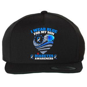 Funny I Wear Blue For My Son Diabetes Awareness Blue Ribbon  Wool Snapback Cap