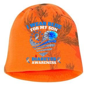 Funny I Wear Blue For My Son Diabetes Awareness Blue Ribbon  Kati - Camo Knit Beanie