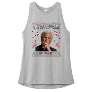 Funny It Was A Holiday Just Like Any Other Or Was It Raglan Ladies PosiCharge Tri-Blend Wicking Tank