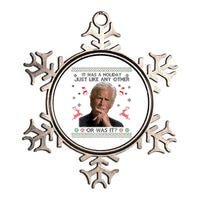 Funny It Was A Holiday Just Like Any Other Or Was It Raglan Metallic Star Ornament