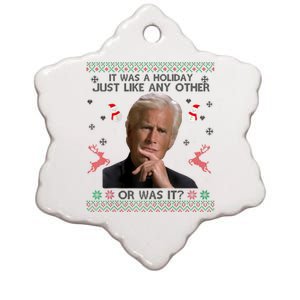 Funny It Was A Holiday Just Like Any Other Or Was It Raglan Ceramic Star Ornament