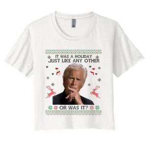 Funny It Was A Holiday Just Like Any Other Or Was It Raglan Women's Crop Top Tee