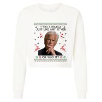 Funny It Was A Holiday Just Like Any Other Or Was It Raglan Cropped Pullover Crew