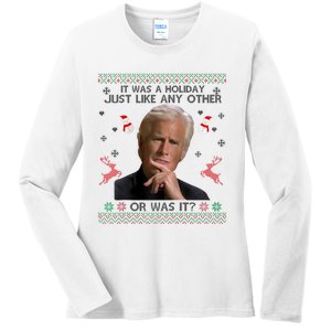 Funny It Was A Holiday Just Like Any Other Or Was It Raglan Ladies Long Sleeve Shirt