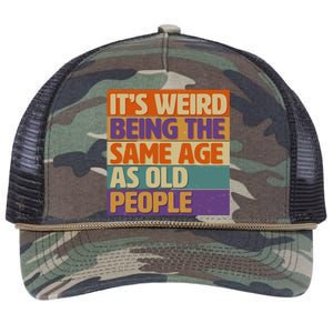 Funny It's Weird Being The Same Age As Old People Retro Rope Trucker Hat Cap