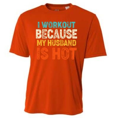 Funny I Workout Because My Husband Is Hot Cooling Performance Crew T-Shirt