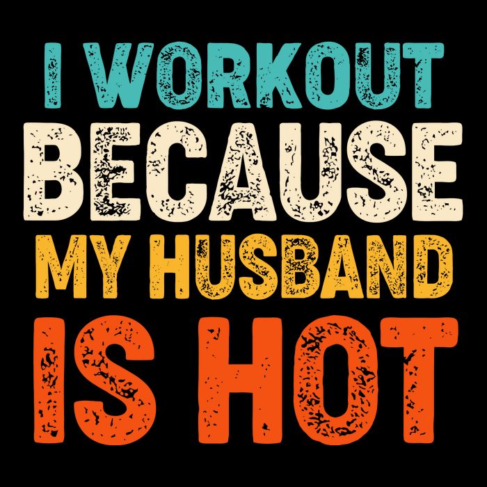 Funny I Workout Because My Husband Is Hot Drawstring Bag