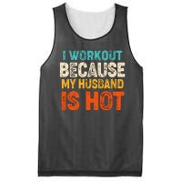 Funny I Workout Because My Husband Is Hot Mesh Reversible Basketball Jersey Tank