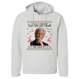 Funny It Was A Holiday Just Like Any Other Or Was It Sweat Performance Fleece Hoodie