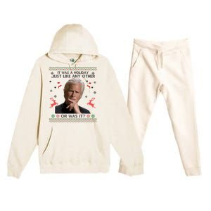 Funny It Was A Holiday Just Like Any Other Or Was It Sweat Premium Hooded Sweatsuit Set