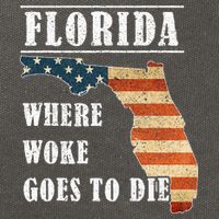 Florida Is Where Woke Goes To Die DeSantis Florida USA Flag Cotton Canvas Backpack