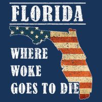 Florida Is Where Woke Goes To Die DeSantis Florida USA Flag Drawstring Bag