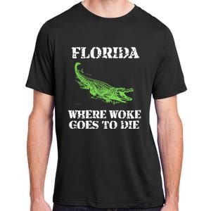 Florida Is Where Woke Goes To Die Crocodile Alligator Adult ChromaSoft Performance T-Shirt