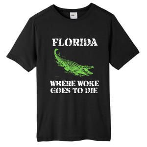 Florida Is Where Woke Goes To Die Crocodile Alligator Tall Fusion ChromaSoft Performance T-Shirt