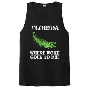 Florida Is Where Woke Goes To Die Crocodile Alligator PosiCharge Competitor Tank