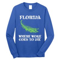 Florida Is Where Woke Goes To Die Crocodile Alligator Long Sleeve Shirt