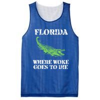 Florida Is Where Woke Goes To Die Crocodile Alligator Mesh Reversible Basketball Jersey Tank