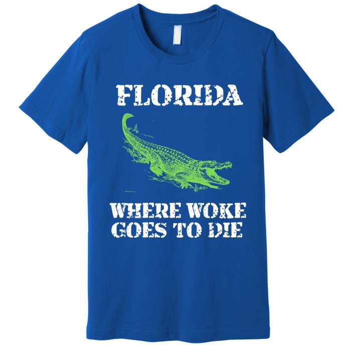 Florida Is Where Woke Goes To Die Crocodile Alligator Premium T-Shirt