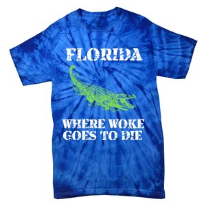 Florida Is Where Woke Goes To Die Crocodile Alligator Tie-Dye T-Shirt