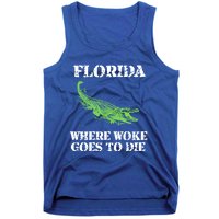 Florida Is Where Woke Goes To Die Crocodile Alligator Tank Top