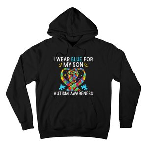 funny I Wear Blue For My Son Autism Awareness Hoodie