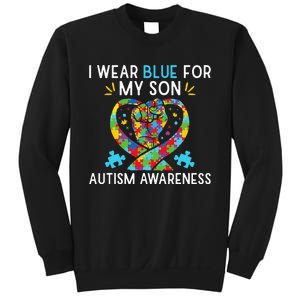 funny I Wear Blue For My Son Autism Awareness Sweatshirt